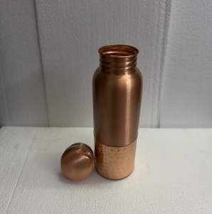 Handcrafted Pure Copper Water <b>Bottle</b> Gift Set Mixed Smooth Hammered Design Decorative Copper Drinkware Set Leakproof - Product Image 3
