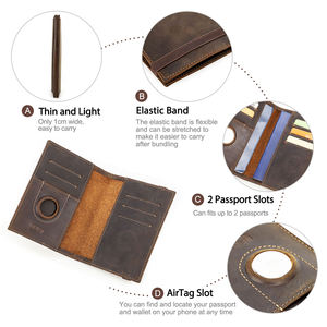 Portefeuille long et fin en cuir véritable vintage de haute qualité, personnalisé, avec blocage RFID, pour cartes de crédit et passeport, fait main, étui à cartes personnalisé - Product Image 3