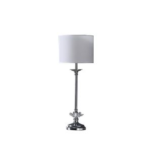 Lampada da Tavolo in Metallo Cromato con Motivi Floreali da 25,5 Pollici, Design in Cristallo per Buffet - Product Image 1