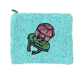 Porte-monnaie perlé fait main de haute qualité, pochette zippée colorée avec inscription Joyeux Anniversaire, portefeuille mignon, pochette de poignet à chaîne tendance - Product Image 6