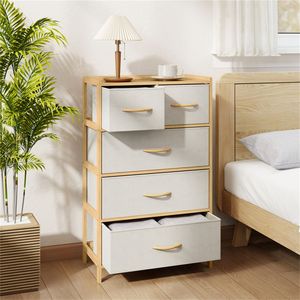 Cassettiera in bambù a 5 cassetti in stile antico con kit anti-ribaltamento per camera da letto, armadio, soggiorno, seminterrato, casa colonica - Product Image 2
