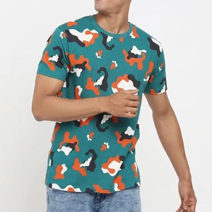 เสื้อยืดคอกลมแขนสั้นสีเขียวสำหรับผู้ชาย ทรงปกติ สวมใส่สบาย ผ้าถักเจอร์ซีย์ 100% ผ้าฝ้าย ระบายอากาศได้ดี - Product Image 3