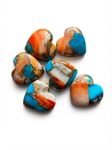 Cabochon en forme de cœur en cuivre turquoise, pierre précieuse non montée pour la création de bijoux - Product Image 2