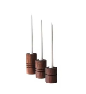 Porte-bougies en bois pour centre de table, design élégant, éclairage décoratif, porte-bougies pour la maison et les cadeaux - Product Image 1