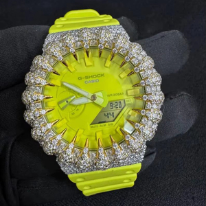 Reloj Hip Hop con Incrustaciones de Moissanita, Plata 925, Estilo Bust Down, Reloj de Lujo con Diamantes, Correa de Neón, Venta al Por Mayor - Product Image 1