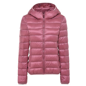 Wholesale <b>Women</b>’s <b>Lightweight</b> Quilted Bomber Jacket Hooded Cotton Winter <b>Coat</b> Custom Design Zipper Closure - Product Image 4