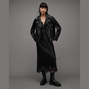 Veste en cuir de vachette noire de luxe, doublée de fourrure, imperméable et coupe-vent pour femme, veste en cuir de moto personnalisée pour l'hiver et les activités de plein air - Product Image 6