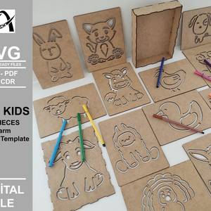 Ensemble de planches à tracer en bois, 20 pièces, coordination des mains, motricité fine, bricolage pour enfants, artisanat avec boîte, compétences artisanales en bois - Product Image 2