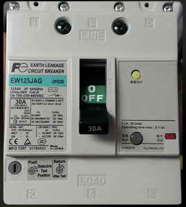 Interruptor Diferencial Magnético Fuji 3P EW125, 15~125A, Capacidad de Interrupción 30kA, 50/60Hz, Curva BCD C - Product Image 2