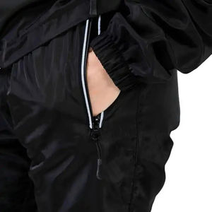 Unisex Hooded Windbreaker Tracksuit Set Drawstring Closure Lightweight Waterproof Nylon Two Piece Winter Jacket <b>Pants</b> - Product Image 3