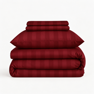<b>Red</b> Satin <b>bedding</b> <b>Set</b> T-250 Satin 100% Cotton Solid Woven Breathable All-Season Simple Style Home Use - Product Image 4
