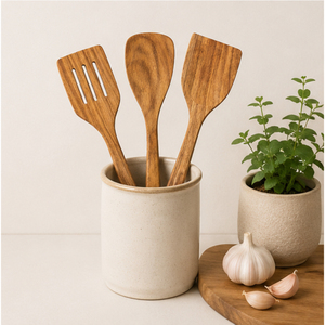 Juego de Cucharas de Cocina de Madera Natural, Espátula de Madera Premium y Espátula Ranurada, Utensilios de Cocina Antiadherentes para el Hogar y Restaurantes - Product Image 2