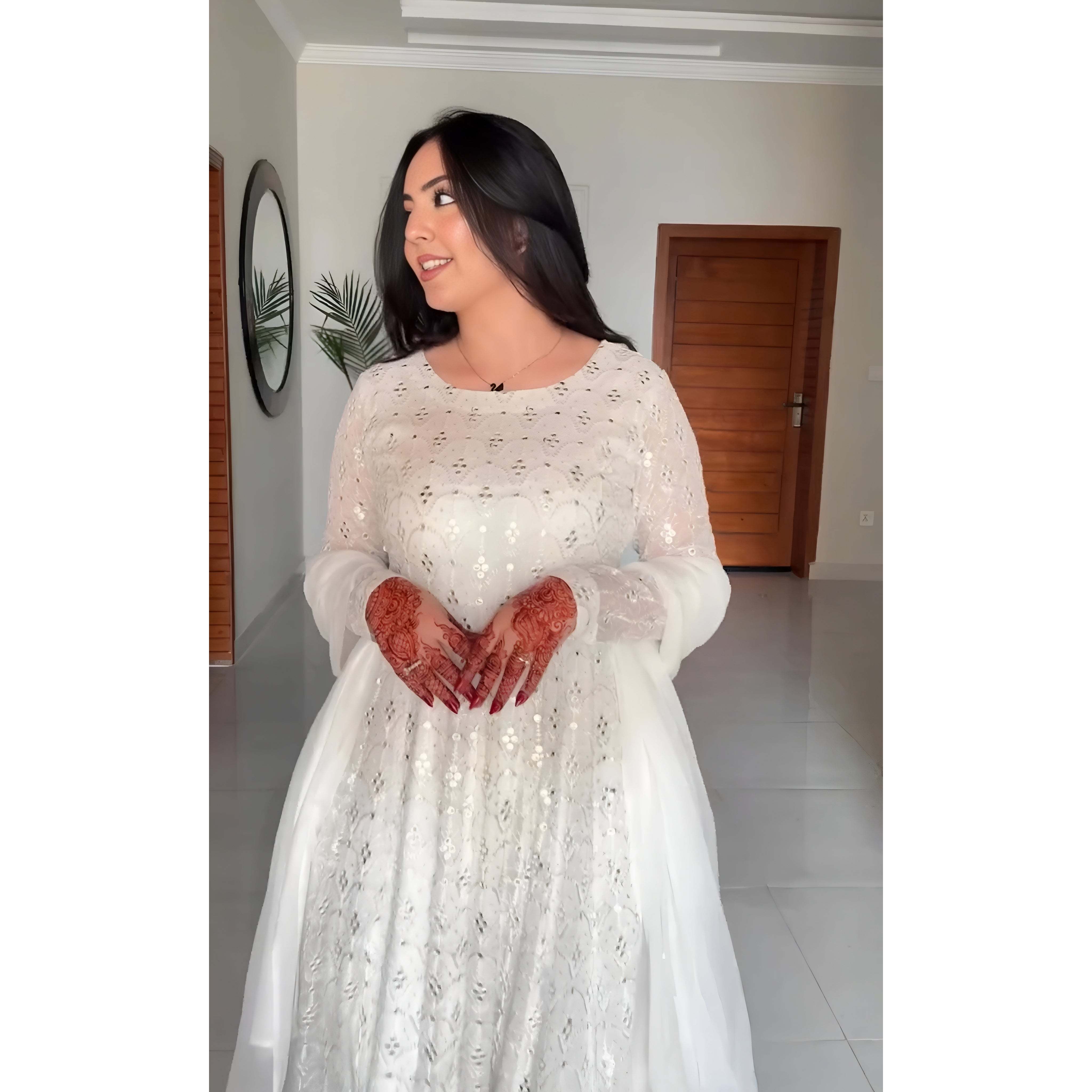 white christmas dresses Raashi Kurta – Vrinda Clothing main image 1