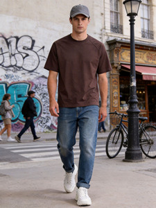 Men's Navy Blue Short Sleeve Quick Dry <b>T</b>-<b>Shirt</b> Regular Fit O-Neck Casual Solid Color Knitted <b>Polyester</b> <b>Shirt</b> - Product Image 6