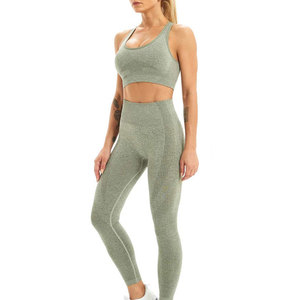 Conjunto de Yoga de 2 Piezas para Mujer, Poliéster, Espalda Cruzada, Cuello Redondo, Estampado a Cuadros, Pantalones Cortos de Cintura Alta, Cintura Elástica, Cómodo - Product Image 3