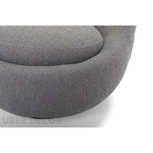 Alyra Round Laid Back Upholstered <b>Swivel</b> Accent <b>Lounge</b> <b>Chair</b> for Office or Home Use - Product Image 4