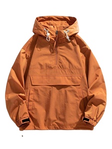 Unisex Lightweight Solid Casual Outerwear Winter 100% Cotton Waterproof <b>Pullover</b> Hoodie Windbreaker <b>Jacket</b> XS Size 2026 - Product Image 1
