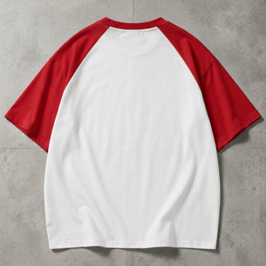 Camiseta de Manga Corta Raglán para Hombre, Diseño Bordado en la Parte Delantera, Camiseta Informal con Cuello Redondo, Talla Grande, Camiseta de Algodón para Uso Diario - Product Image 2