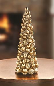 Adorno Navideño de Piña Dorada para Árbol de Navidad, Miniatura de Piña Artificial de Lujo para Mesa, Estilo Metálico - Product Image 1