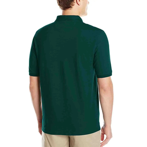 Polo à manches courtes vert forêt pour homme, col piqué uni, boutons, coupe classique, t-shirt décontracté et mode outdoor - Product Image 3