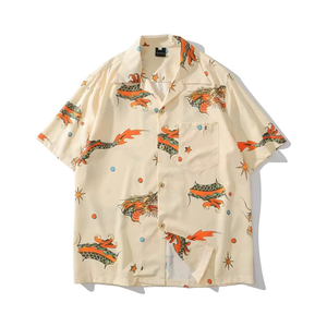 เสื้อเชิ้ตฮาวายลายดอกไม้พิมพ์ลายชายหาดฤดูร้อนแบบวินเทจแขนสั้นสำหรับผู้ชาย - Product Image 4