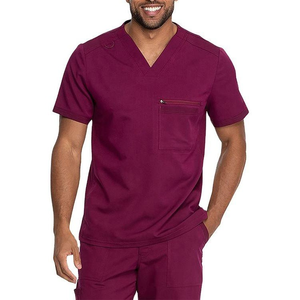 Fashionable Custom Made OEM Medical Men <b>Scrub</b> <b>Tops</b> High Quality Cotton/Polyester/Spandex Material Hospital Use Men <b>Scrub</b> <b>Tops</b> - Product Image 1