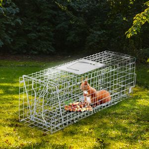 Trappola Pieghevole Robusta da 24 Pollici per Animali Vivi, Trappola Umana per Procioni, Gatti e Scoiattoli con Maniglia per Conigli e Gatti Randagi - Product Image 4