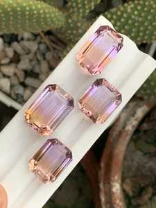 Pierre précieuse naturelle d'amétrine, quartz purifié, cristal violet et jaune pour la fabrication de bijoux, bagues et pendentifs - Product Image 3