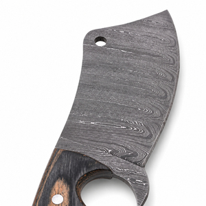 Cuchillo de Cocina Multifuncional Burraq de Acero de Damasco, Hoja Recta con Punta Caída, Mango de Madera, Grosor de 0.5mm, 12 Pulgadas, Hoja de Chef OEM - Product Image 6