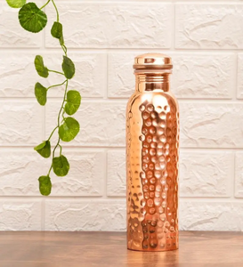 Bouteille d'eau en cuivre à prix avantageux, bienfaits ayurvédiques pour la santé, bouteille d'eau en cuivre parfaite, bouteille d'eau en cuivre martelé - Product Image 3