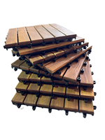 Vente en gros de carreaux de terrasse modernes en bois d'acacia 300x300x19mm antidérapants et étanches pour la décoration de patio, le jardin et le balcon.