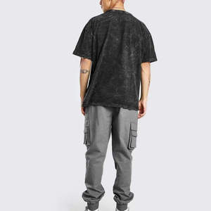 Camiseta de Algodón 100% con Lavado Ácido para Hombre, Estampado Gráfico, Logo, Lisa, Lavado a la Piedra, Estilo Crop Top - Product Image 6
