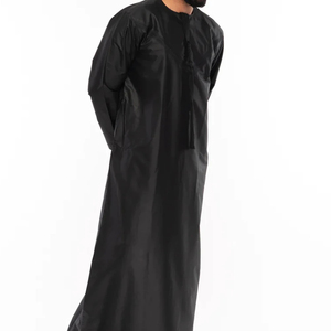Classic White Omani <b>Thobe</b> – Traditional Embroidered Neckline Dishdasha for Prayer - Product Image 3