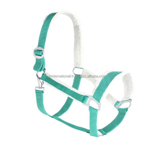 New Style Trendy Customized adjustable Nylon Horse Halter with soft Faux fur <b>mink</b> padding halter for horses - Product Image 5