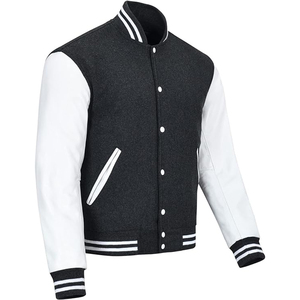 Varsity <b>Jackets</b> Men Streetwear Baseball Uniform <b>Jackets</b> Embroidered Spliced PU <b>Leather</b> Sleeves Women Baseball Coat - Product Image 6