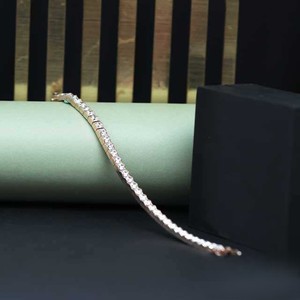 Luxurious 925 Silver Diamond Tennis <b>Bracelet</b> Round Brilliant Cut Prong Setting Classic Geometric Design Wedding Jewelry - Product Image 3