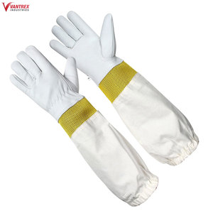 Guantes de Apicultura de Cuero de Cabra de Alta Calidad con Agarre Antideslizante, Forro de Algodón Transpirable, Protección para Manos y Brazos - Product Image 3