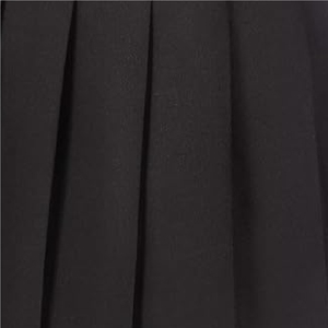 Women's Solid <b>Black</b> <b>Pleated</b> A-Line Mini <b>Skirt</b> Regular Waist Woven Fabric Luxury Asymmetrical Design Eco-Friendly - Product Image 5
