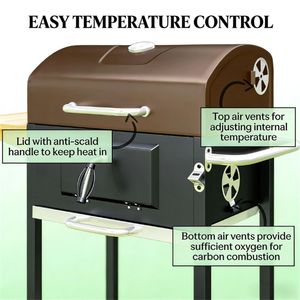 Black Charcoal <b>BBQ</b> Grill for Backyard Picnics Outdoor Cookware - Product Image 2