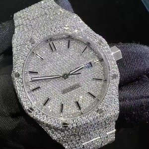 Relojes de Lujo de Diseño con Movimiento Mecánico Automático y Zafiro, Relojes con Incrustaciones de Moissanita VVS para Hombre, Venta al Por Mayor - Product Image 4
