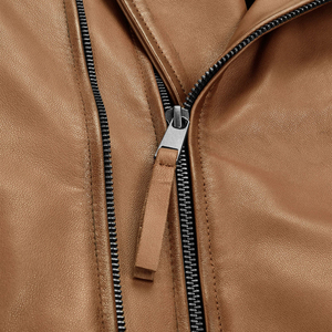 Chaqueta de Cuero Estilo Motero con Logotipo Personalizado, Precio al por Mayor, Chaquetas de Cuero a la Moda, Ropa Masculina de Tendencia, Chaqueta de Cuero Casual para Invierno - Product Image 6
