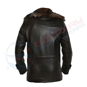 Chaqueta de Motociclista Clásica para Hombre, de Cuero Suave, Estilo Retro, Forro Cómodo, con Bolsillos con Cremallera Funcionales - Product Image 4
