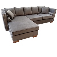 Modern Vergisiz Masif Ahşap Köşe Koltuk Takımı Kapitone Tasarım Modüler Chesterfield Depolama Alanlı Otel Atölye Daire Yaşam Alanı