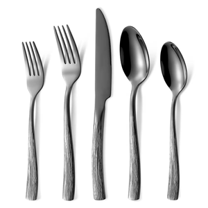 Surface métallique élégante, créative et lisse, au toucher frais, raffiné et luxueux, ensemble de couverts exceptionnel au prix le plus bas. - Product Image 5