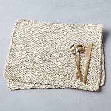 Handmade Bohemian Linen Placemats Rectangle Natural Weave Fringed Table <b>Mats</b> - Product Image 2