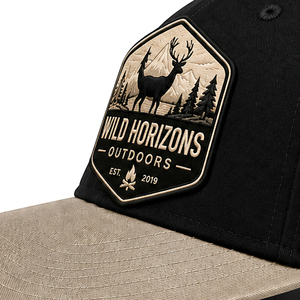 Casquette de baseball Wild Horizons Outdoors, noire et marron, logo brodé, réglable, unisexe, décontractée, pour l'extérieur - Product Image 3
