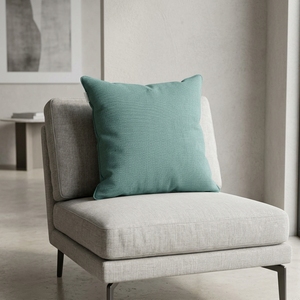 Housse de coussin décorative carrée unie en tissu doux tissé vert uni pour canapé, lit, bureau, salon, textile de maison - Product Image 3