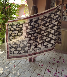 Pareo de algodón con estampado de tigre negro, hecho a mano, estilo bohemio, para playa, pareo indio estampado, ligero, ropa de playa de verano. - Product Image 1