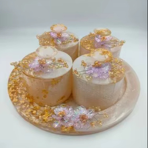 Conteneur décoratif en résine époxy avec couvercle pour le rangement de cuisine, l'emballage cadeau et la décoration moderne de table à la maison - Product Image 1