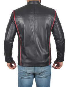 Chaqueta de Motociclista de Piel de Cordero Negra para Hombre - Estilo Café Racer Hecha a Medida al por Mayor - Product Image 6